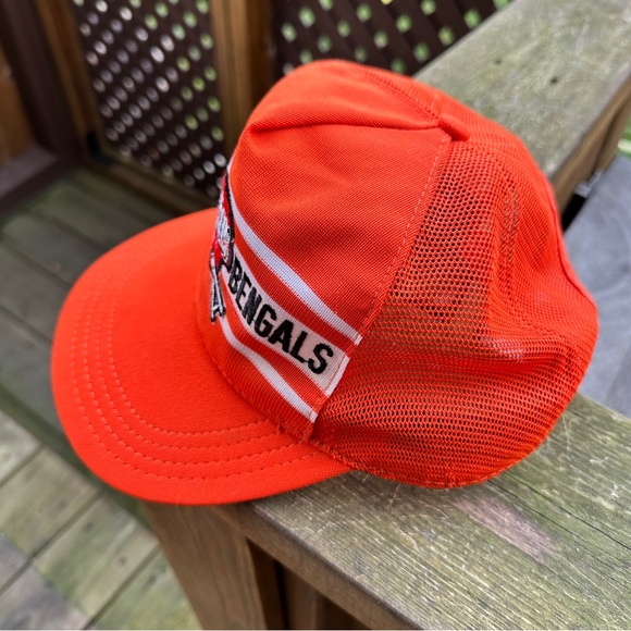 Vintage Cincinnati Bengals Ball Cap Snap Back Mesh  -  Orange Football NFL Hat - Picture 2 of 7